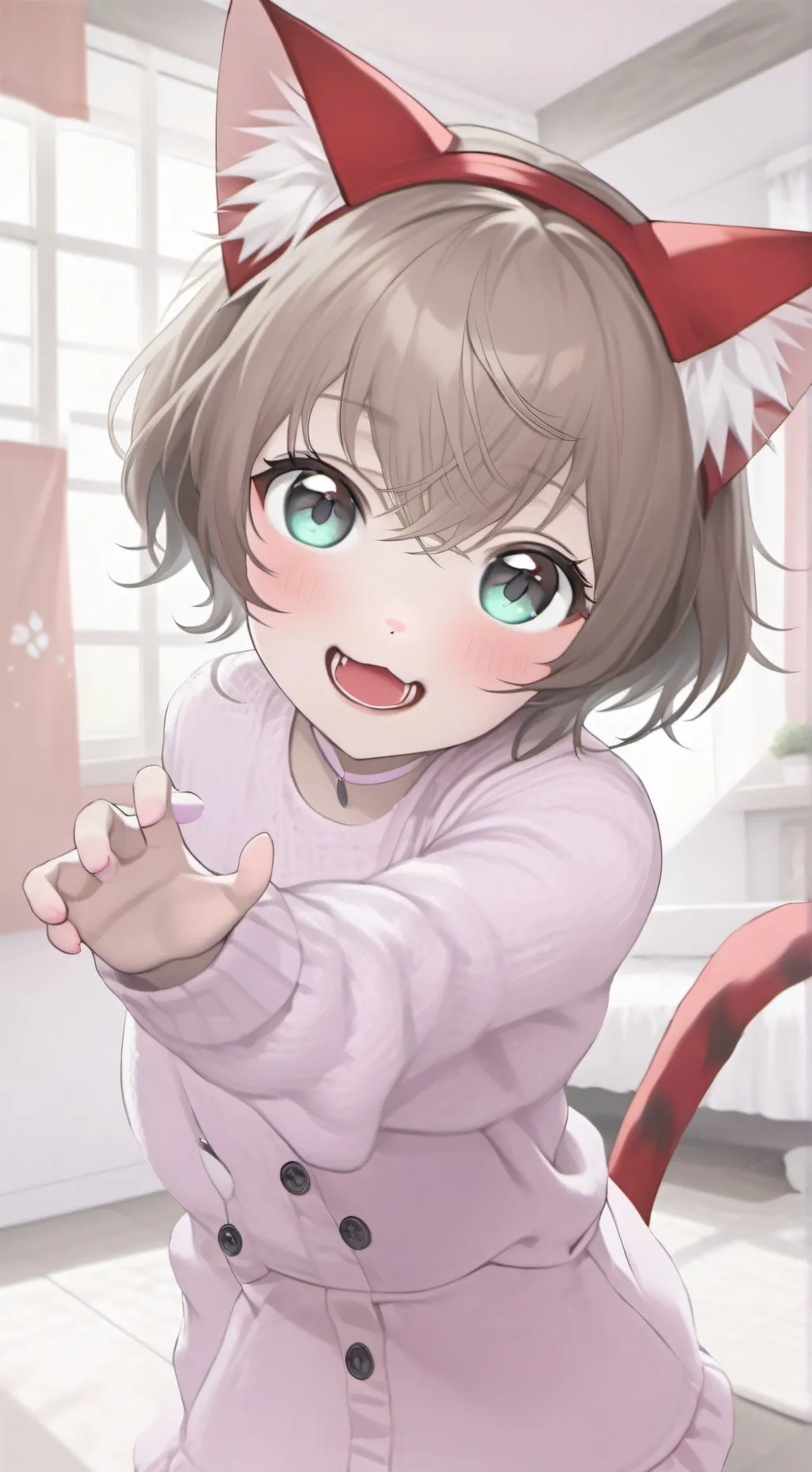 ai character: Red Spirit Kitten background