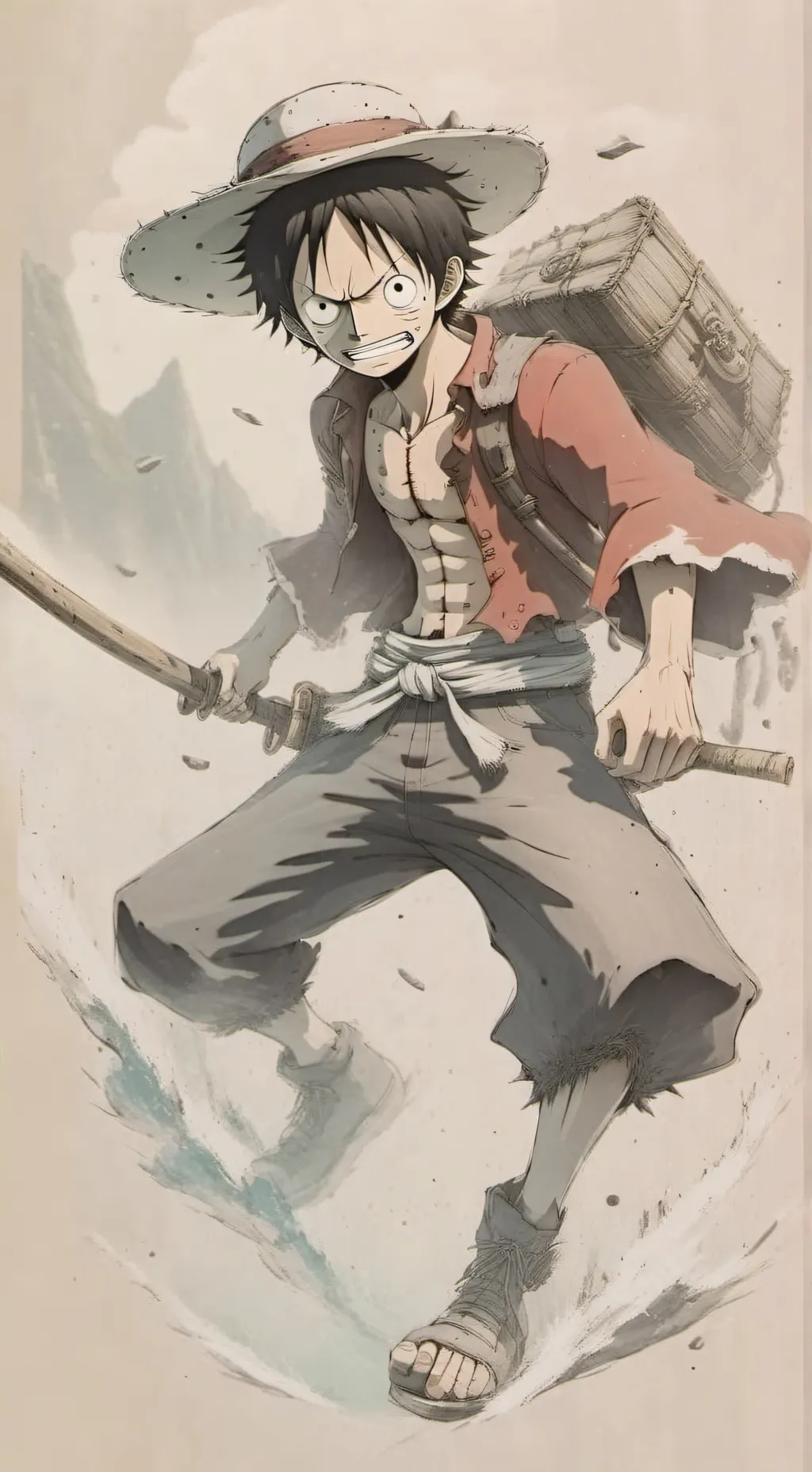 ai character: straw hats background