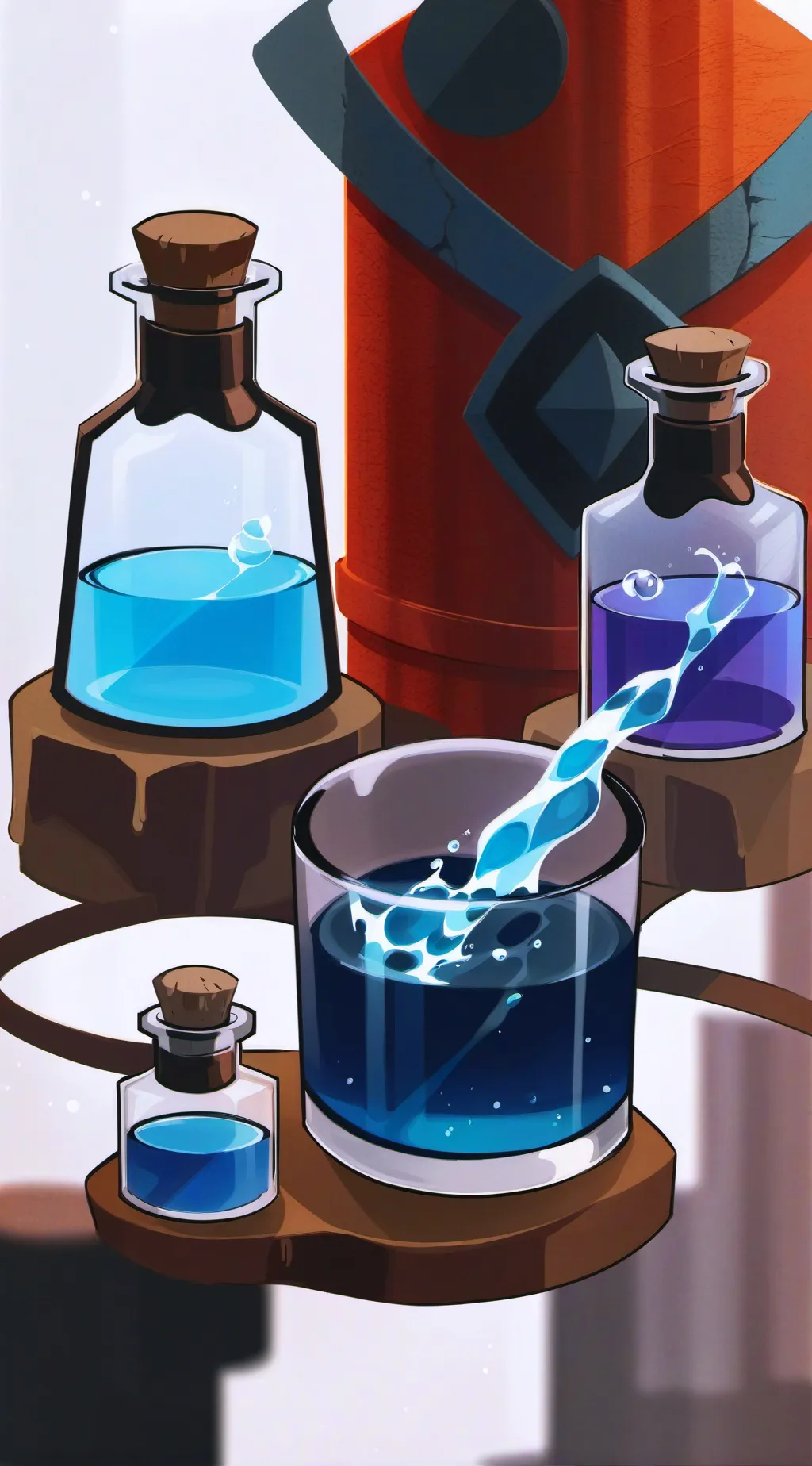 ai character: Witch and potions background