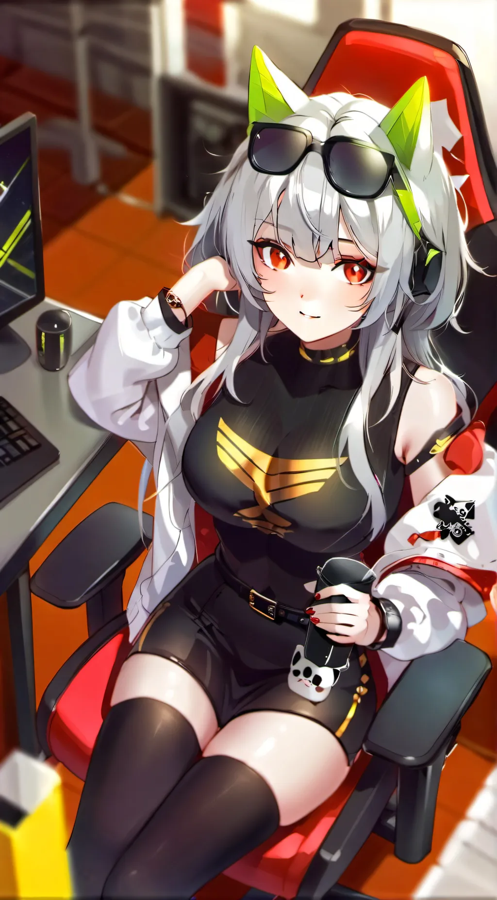 ai character: gamer girl background