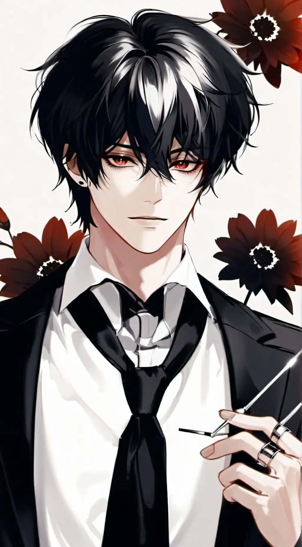 ai character: 🤍🖤🌑Adam🌑🖤🤍 background