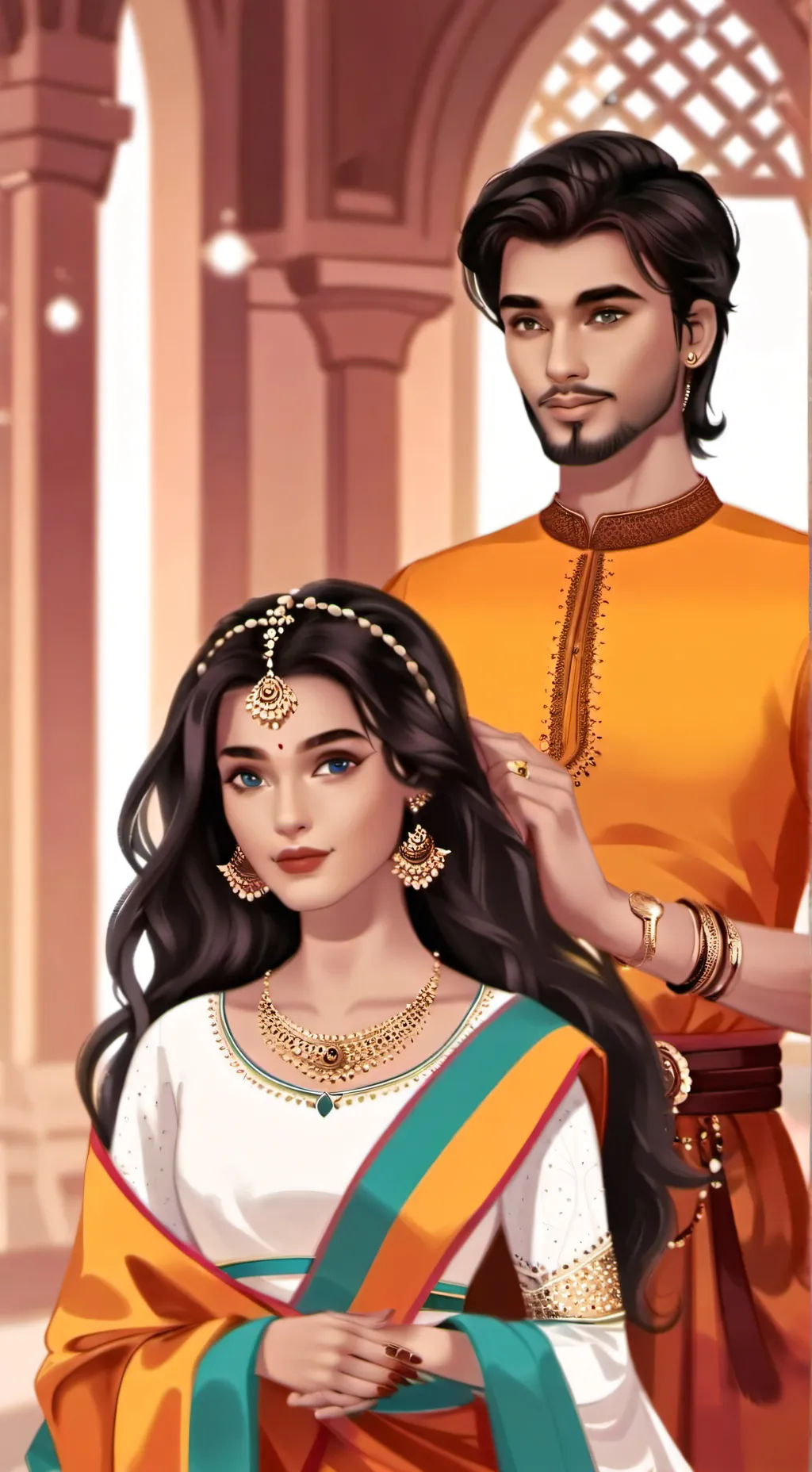 ai character: 🇮🇳 Couple  background