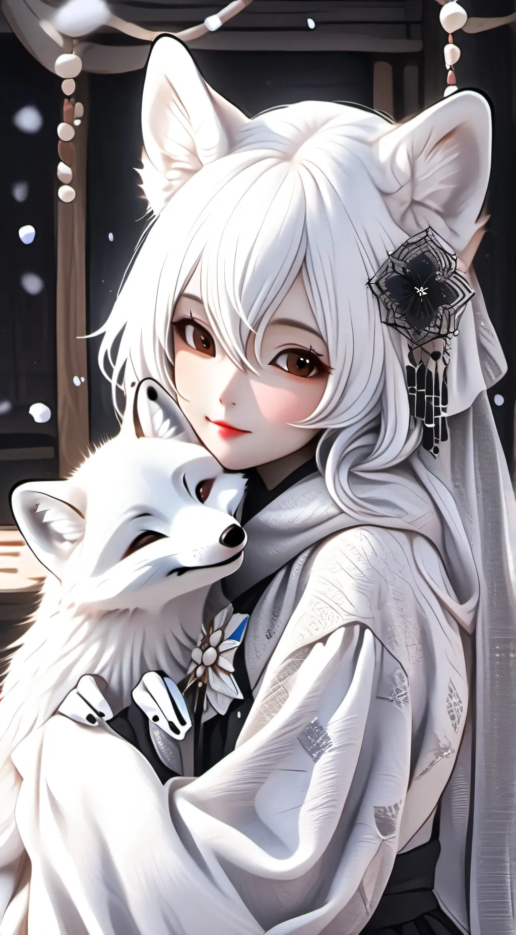 ai character: Elegante Snow Paws background