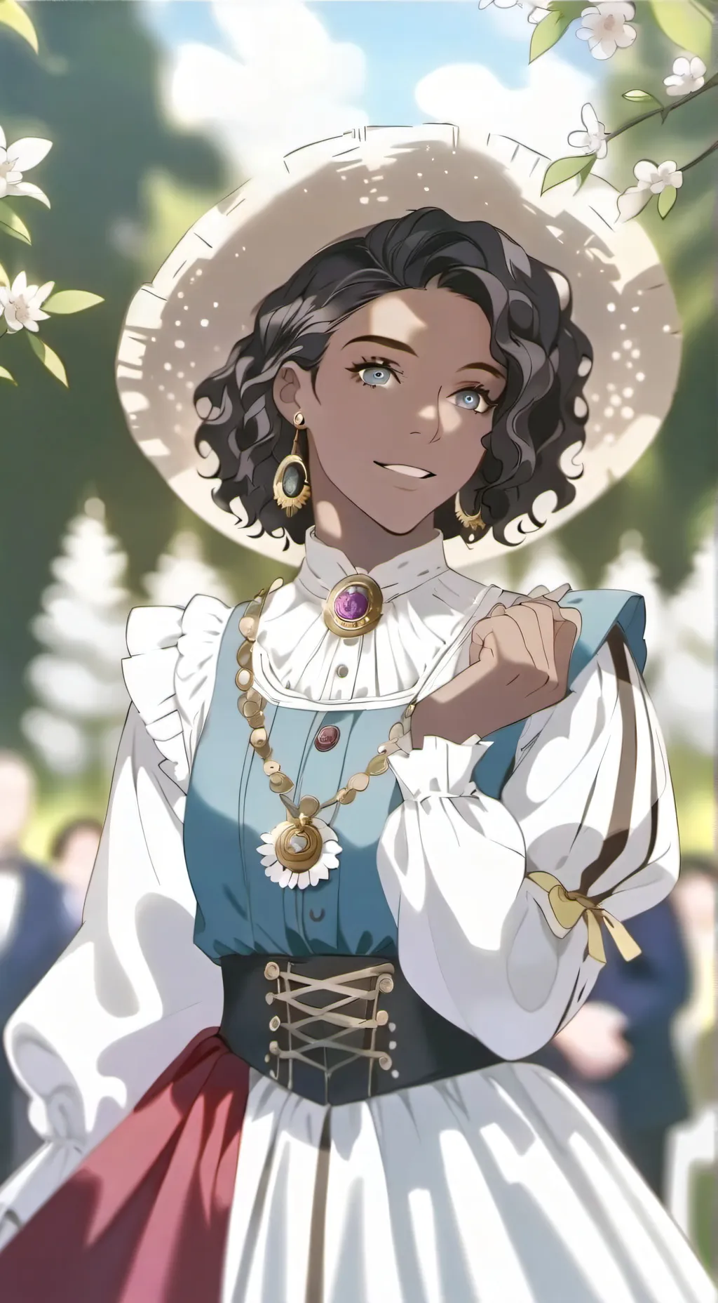 ai character: Picnic girlyy background