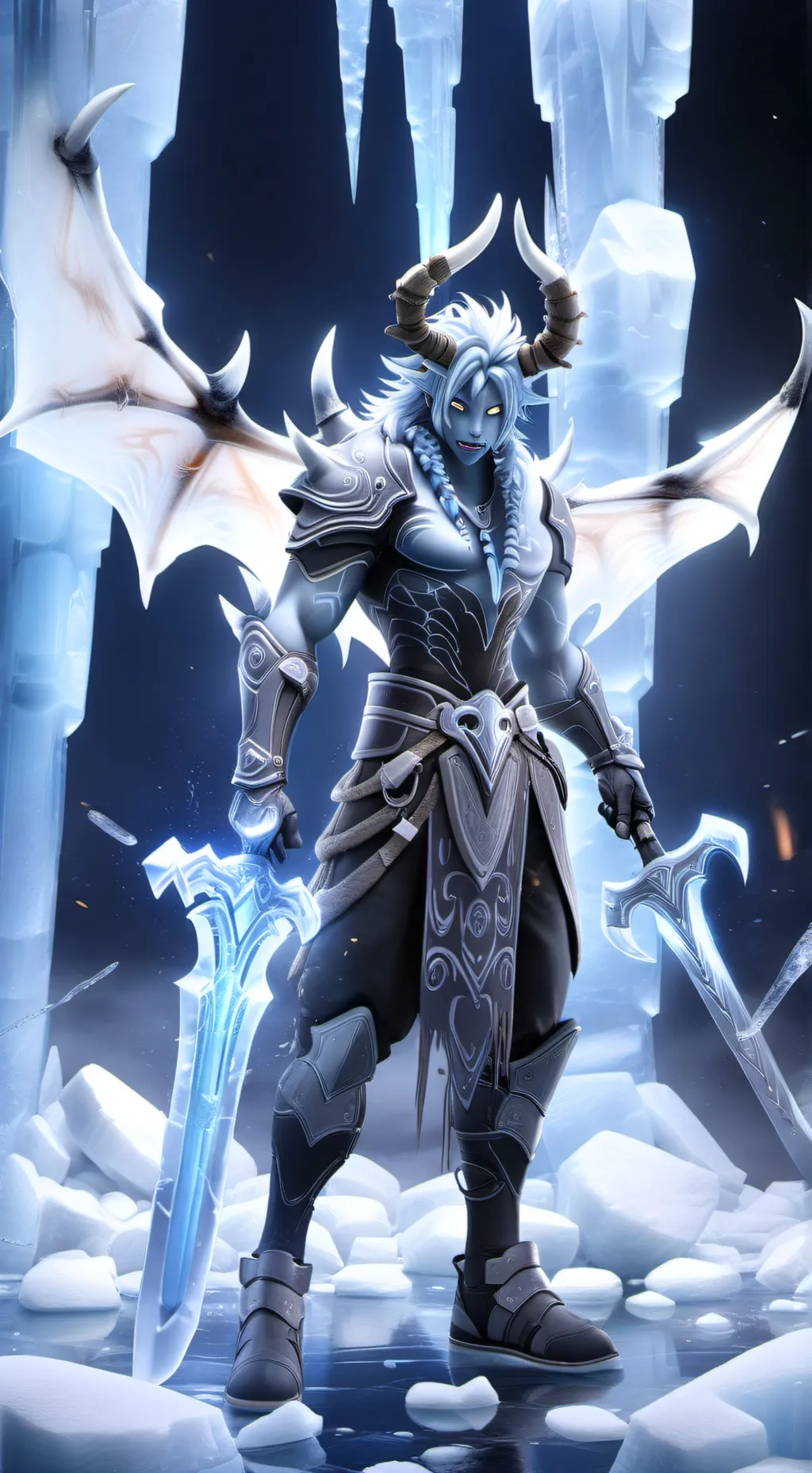 ai character: Ice demon  background