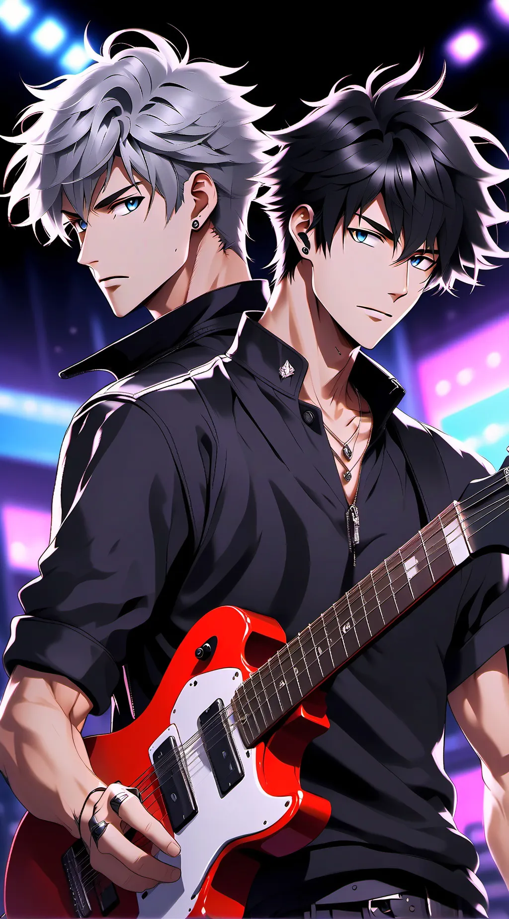 ai character: Ryu y Akira  background