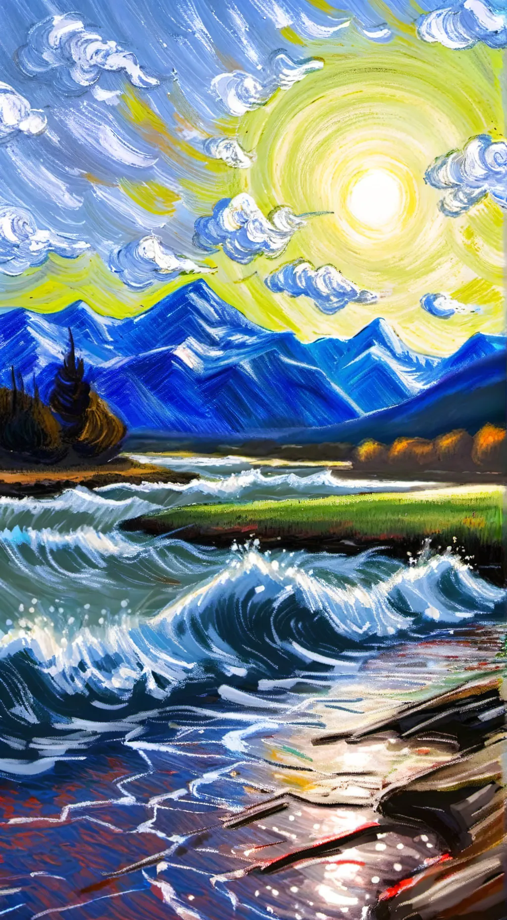 ai character: Sun x Moon background