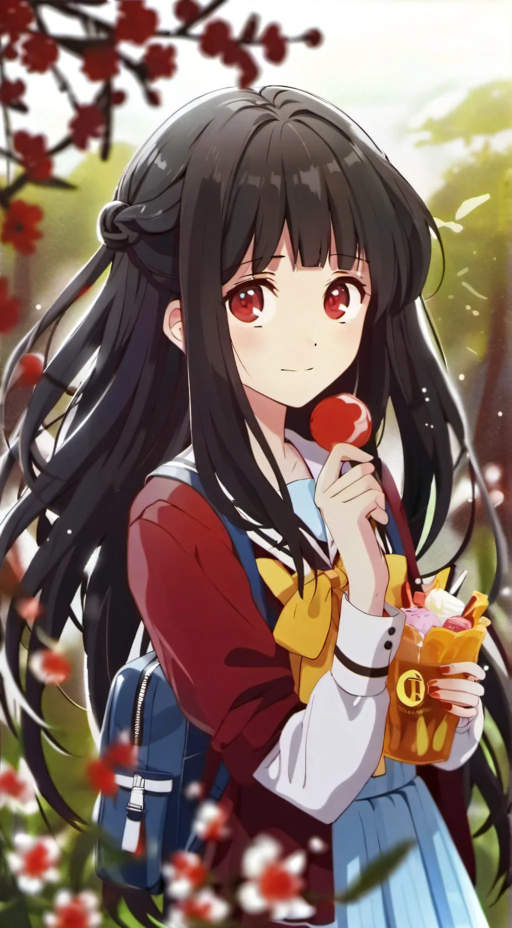 ai character: girl school  background