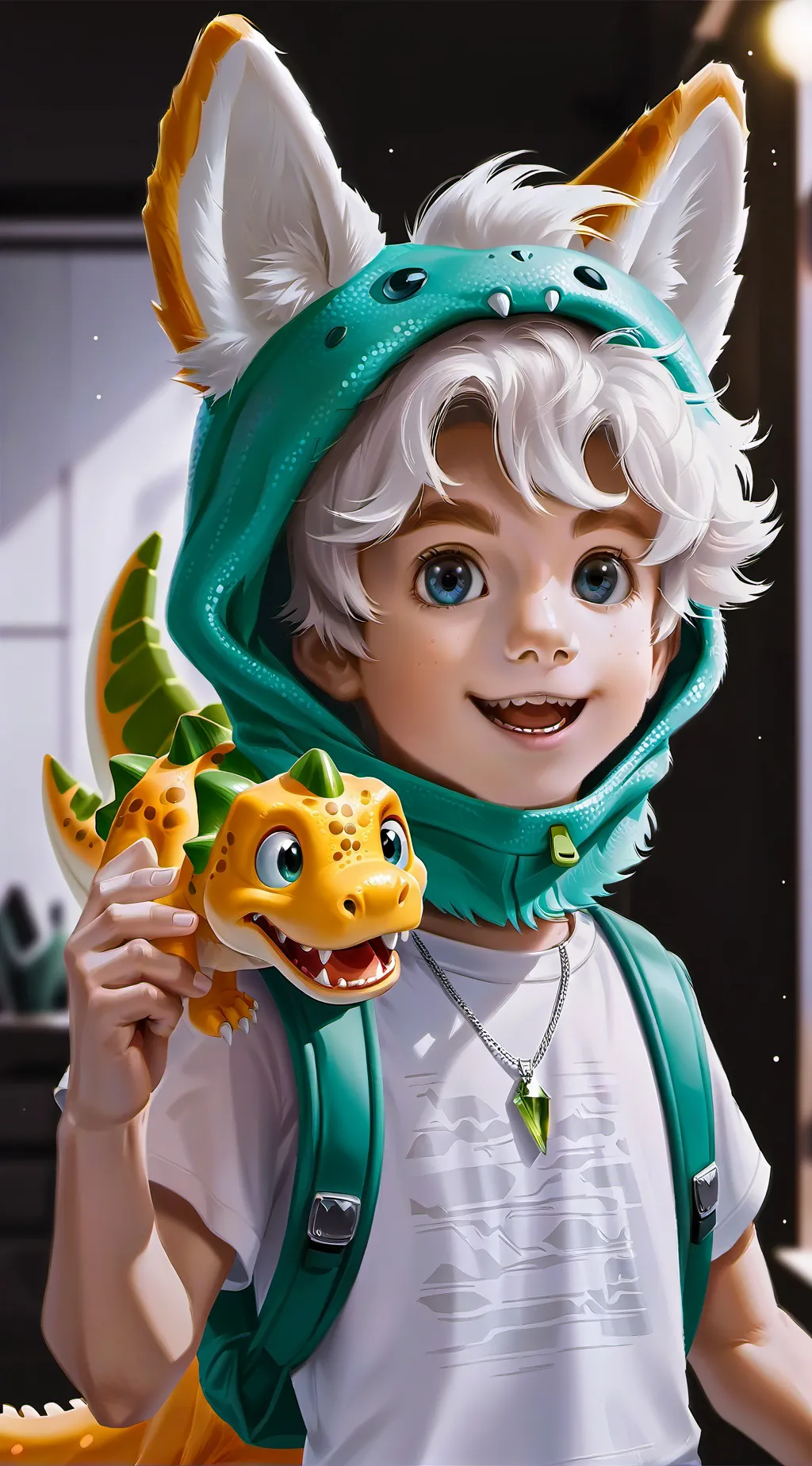 ai character: Rexie the Dinosaurophile background