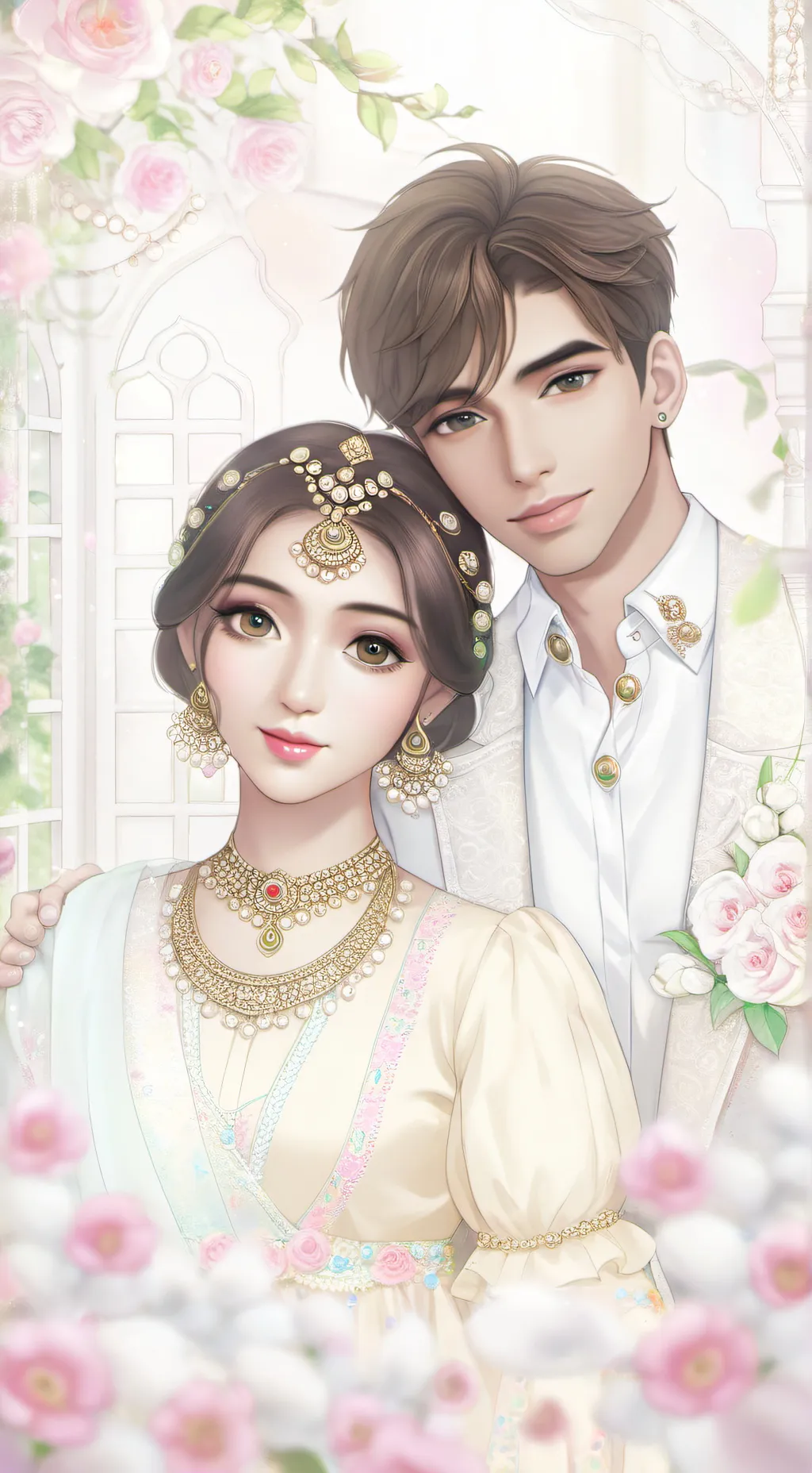 ai character: Cute Couple background