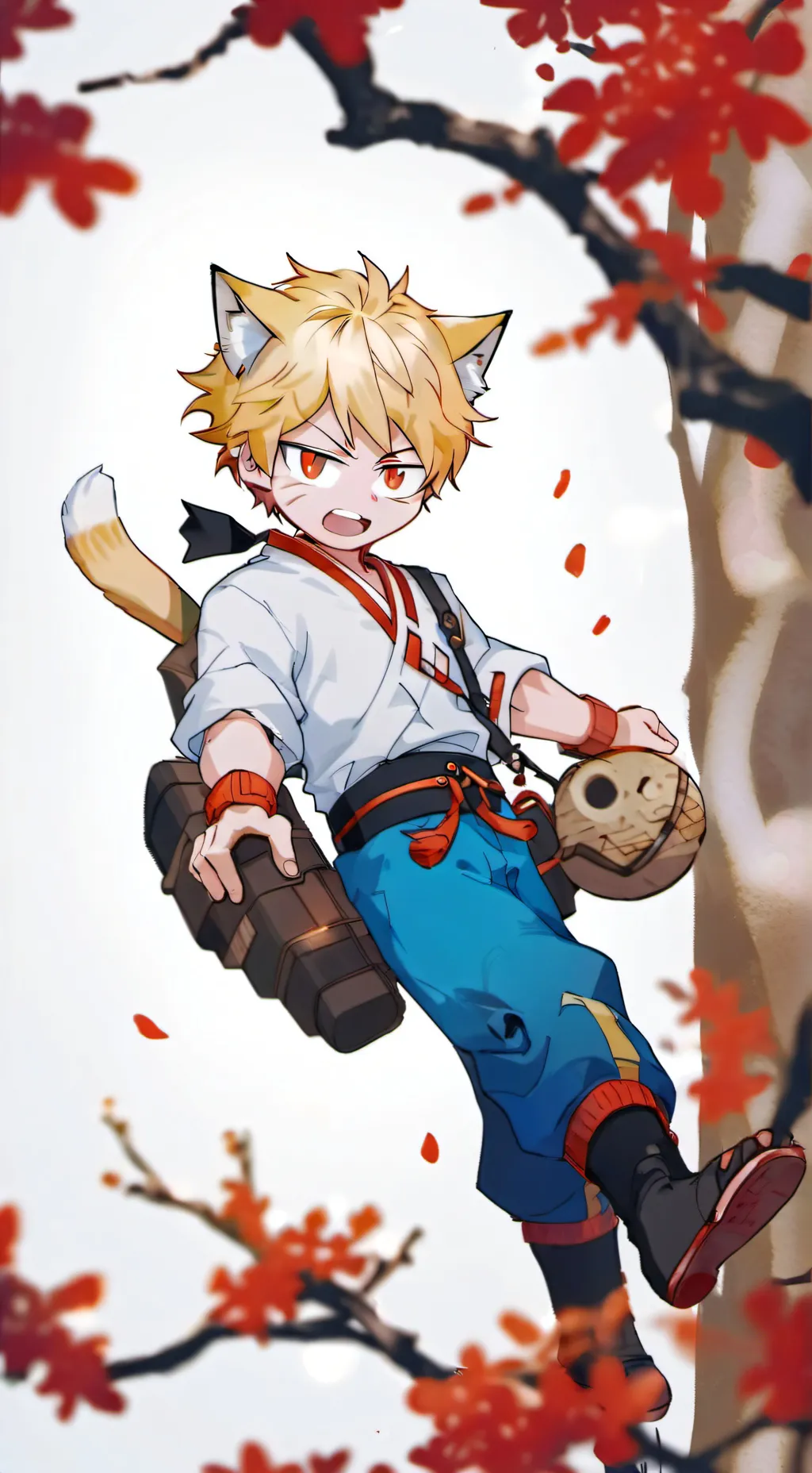 ai character: Bakugo kitten  background