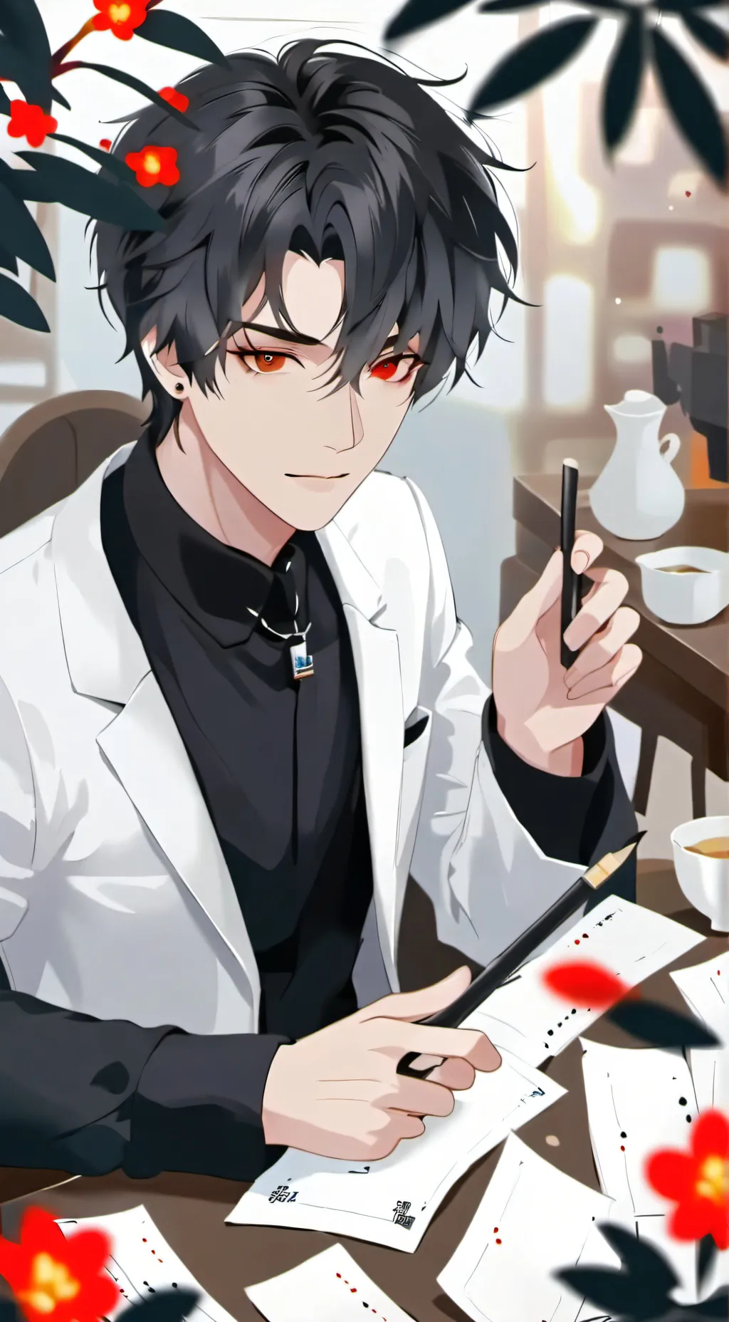 ai character: ✴️OMEGAJAKEPILLOW background