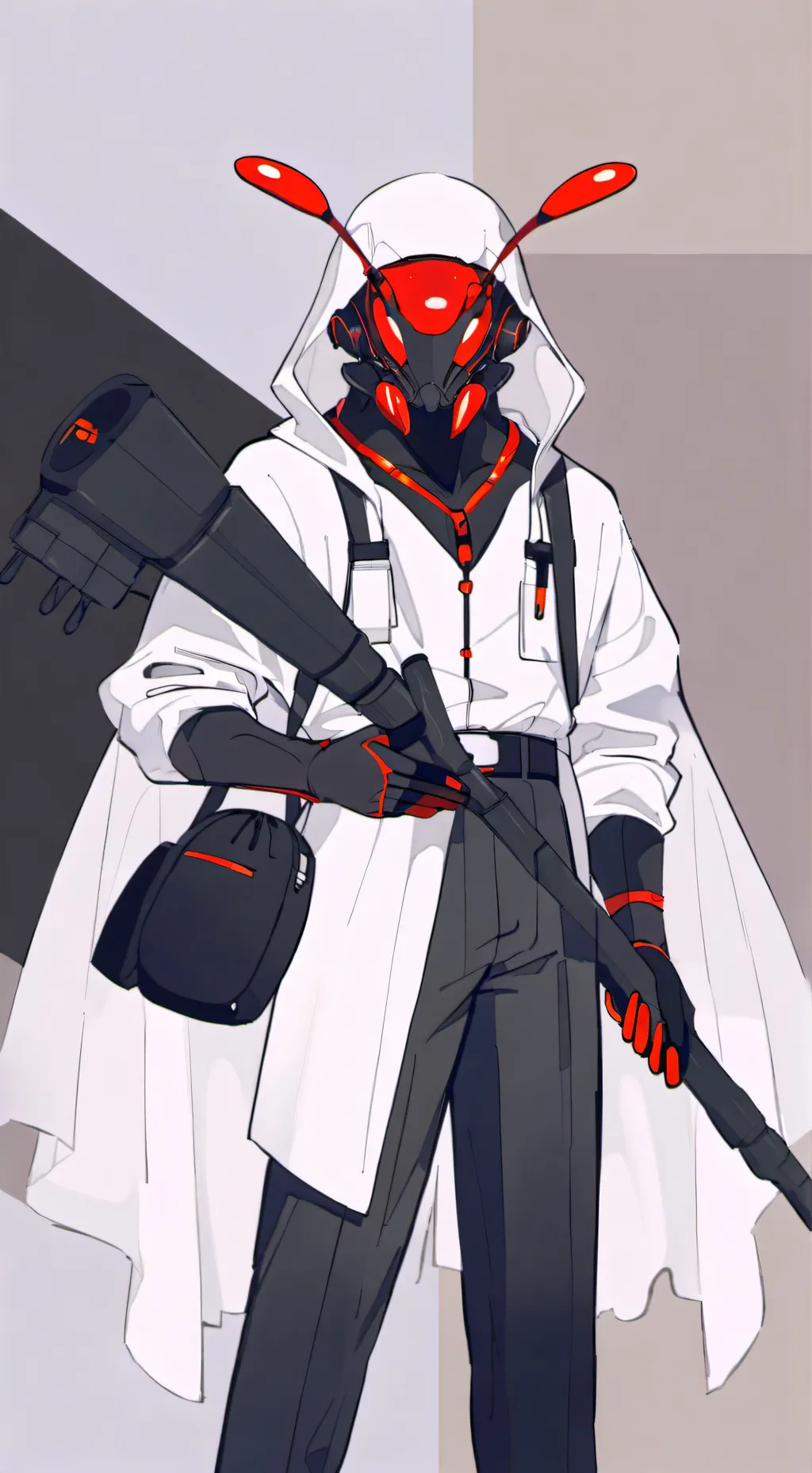 ai character: Red background