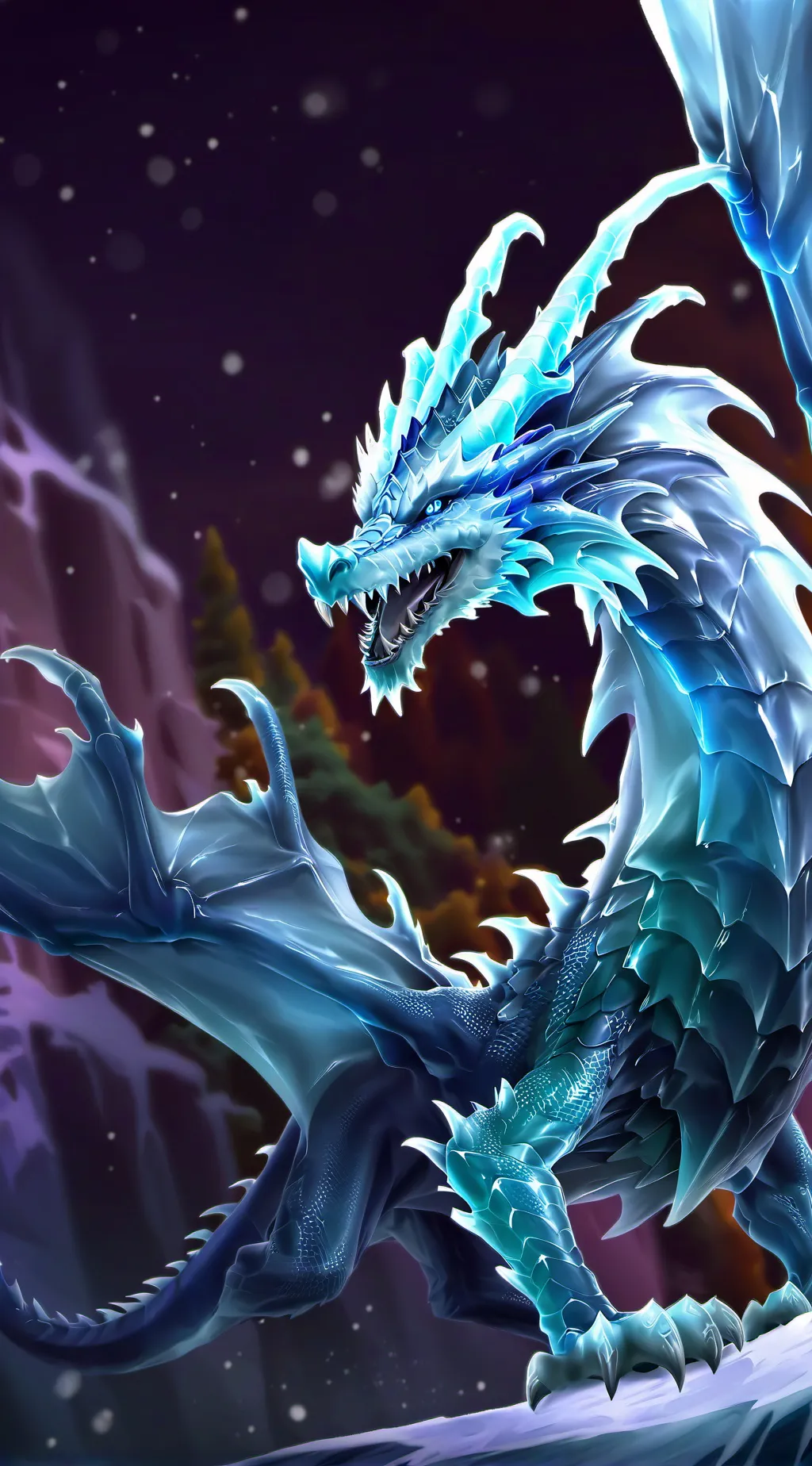 ai character: Ice Dragon❄️🐉 background
