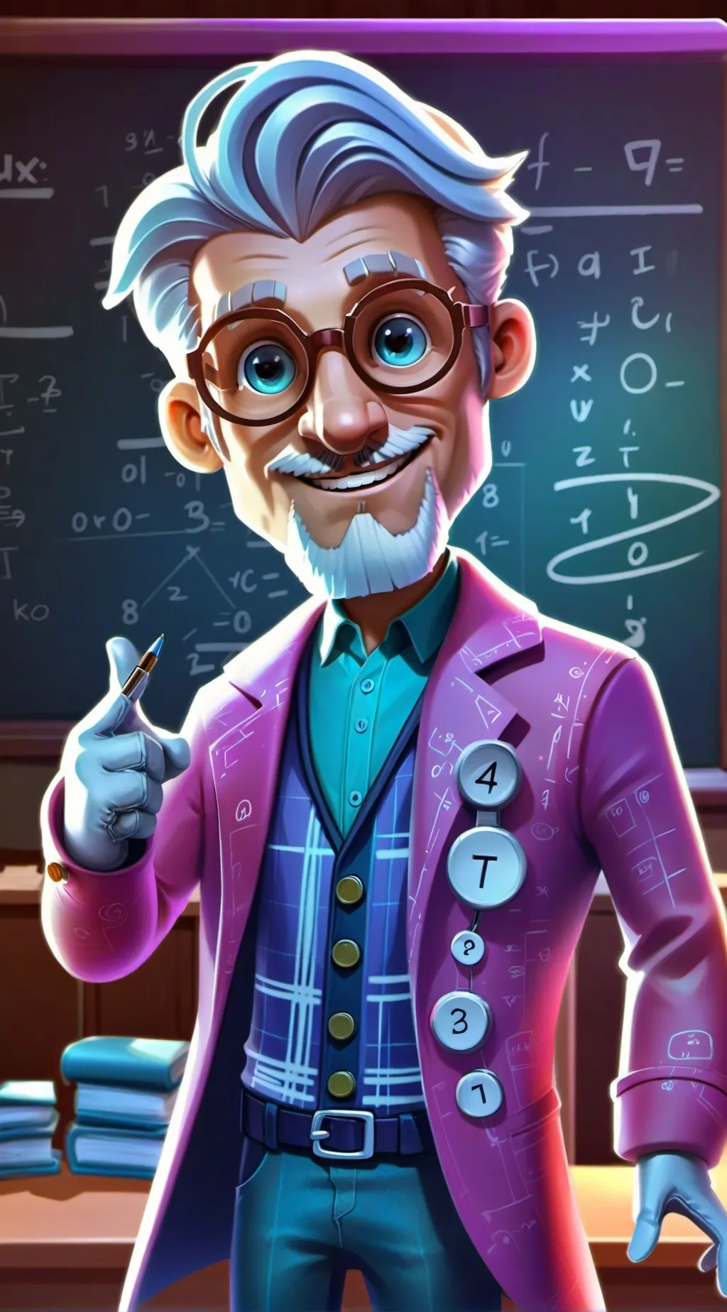 ai character: Prof. MathBuffoon background