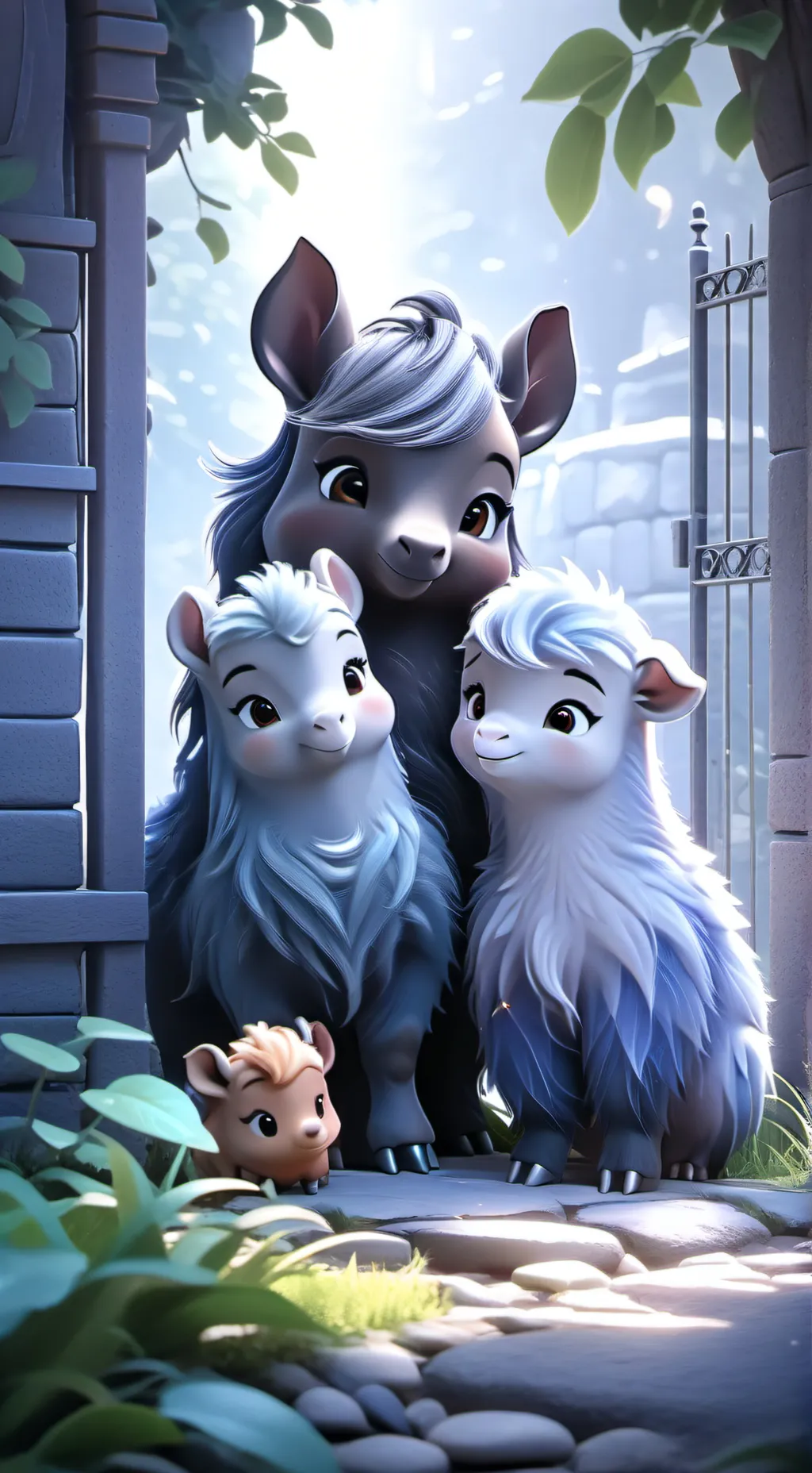 ai character: fluffy pony background