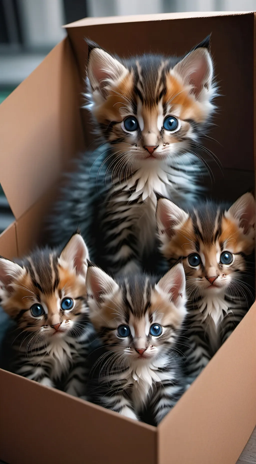 ai character: mama cat & kittens background