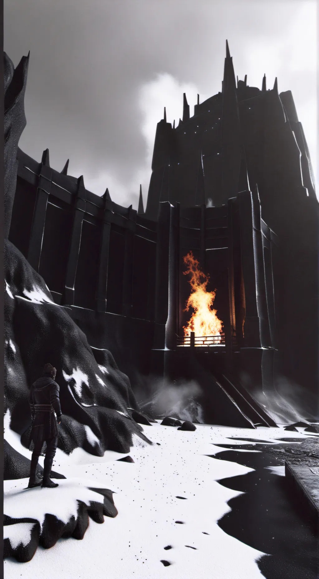 ai character: Snowy Day in Hell! background