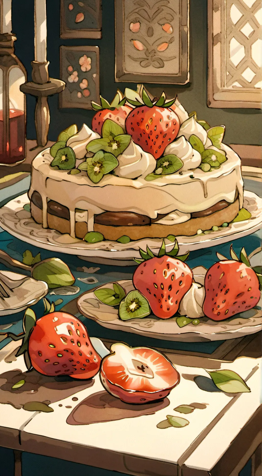 ai character: fruitcake🍓🍓🍓 background