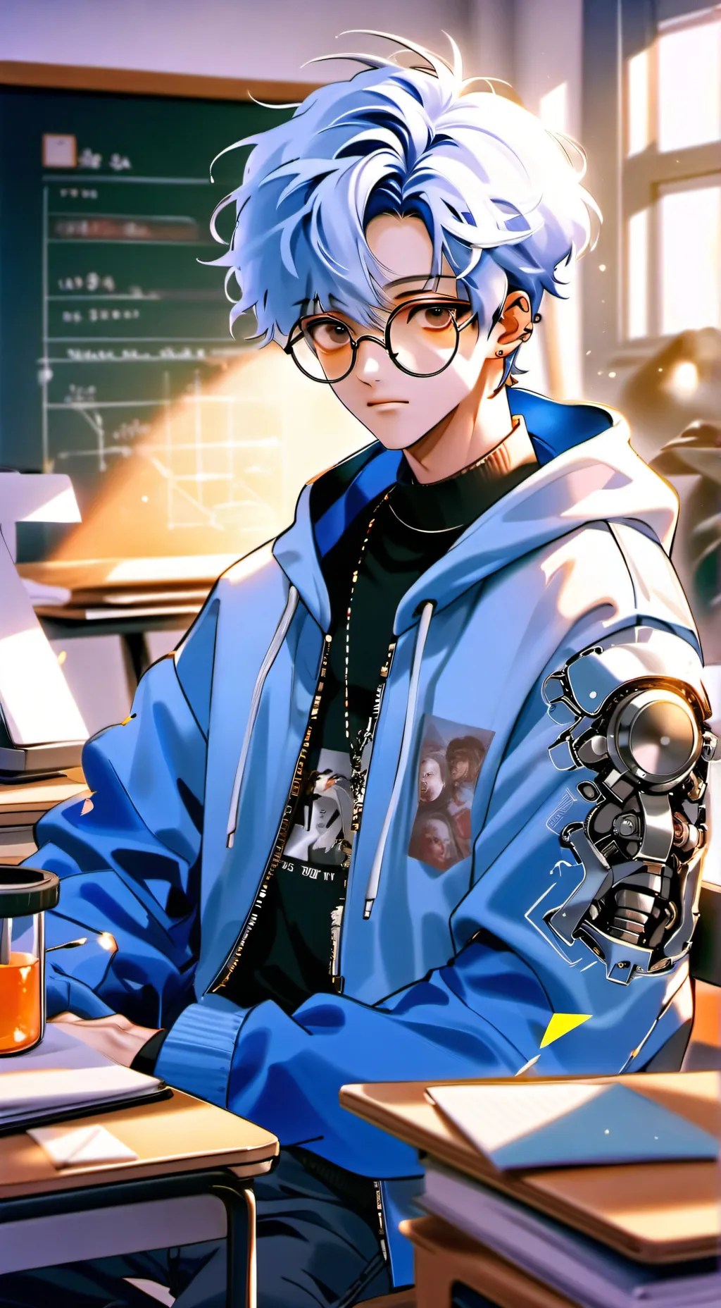 ai character: Dr. memeLORD Oliver background