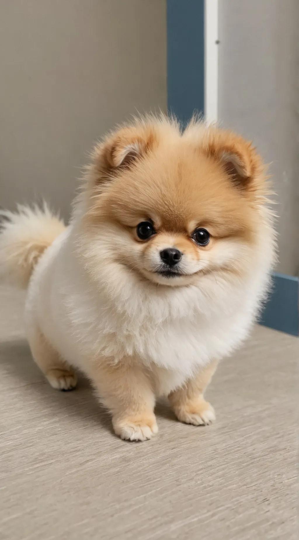 ai character: miniature flu. pom background