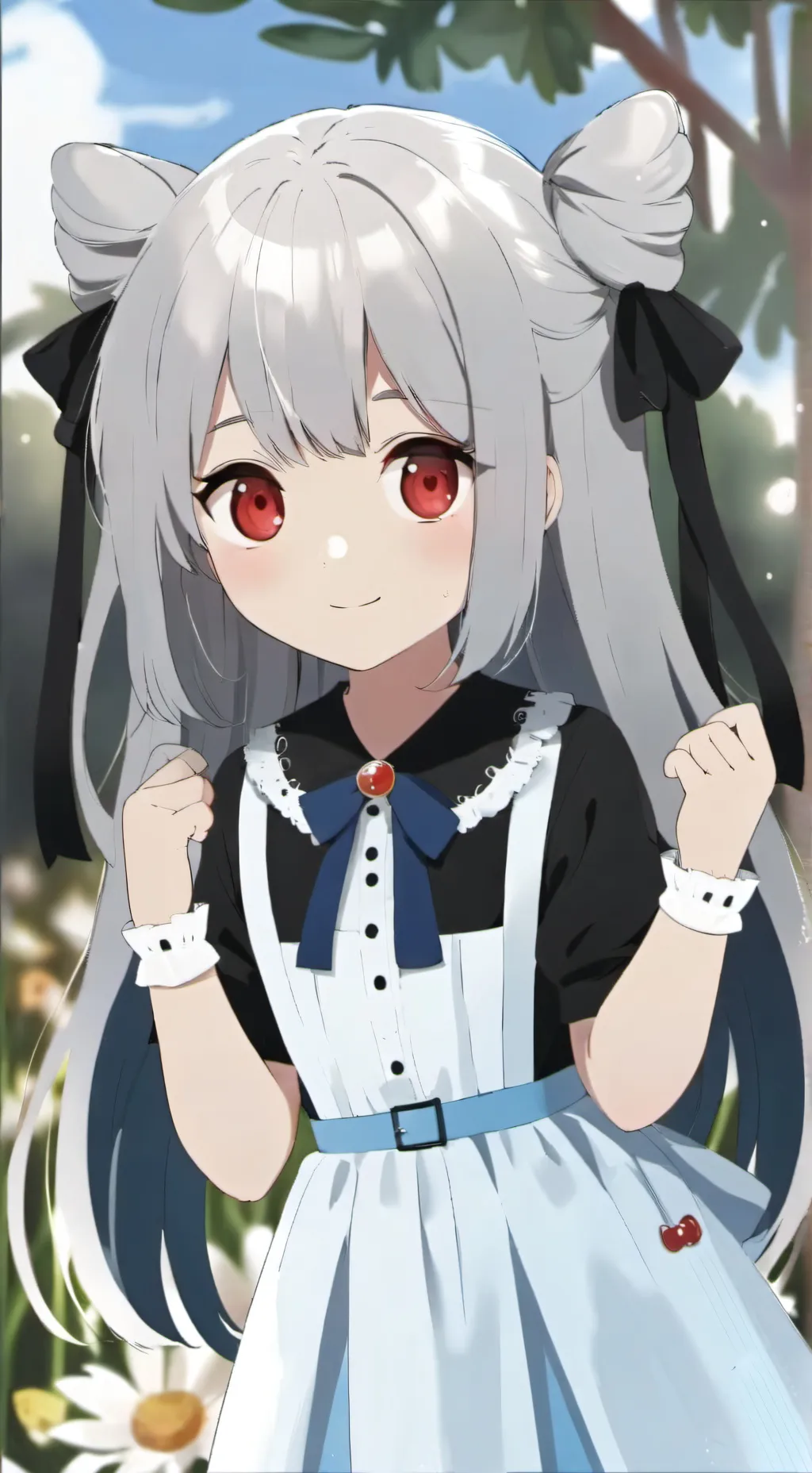 ai character: giant girl  background