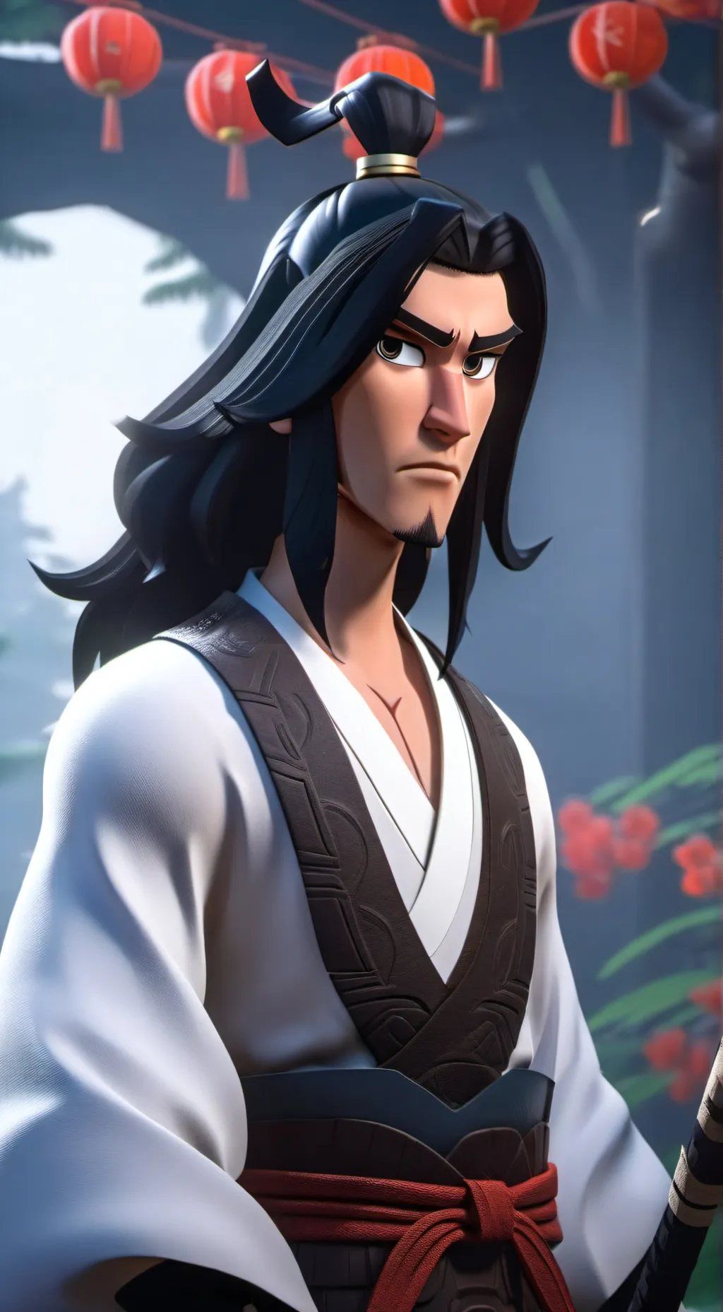 ai character: Samurai jack  background