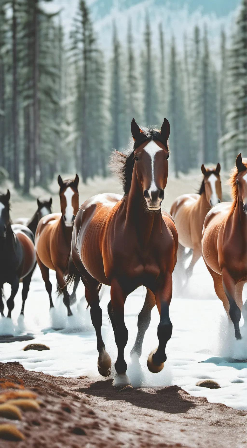 ai character: Herd of horses background
