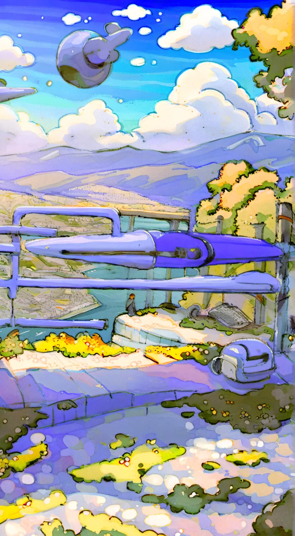 ai character: Hybrid school background