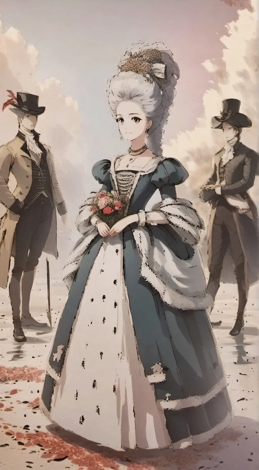 ai character: Marie Antoinette  background
