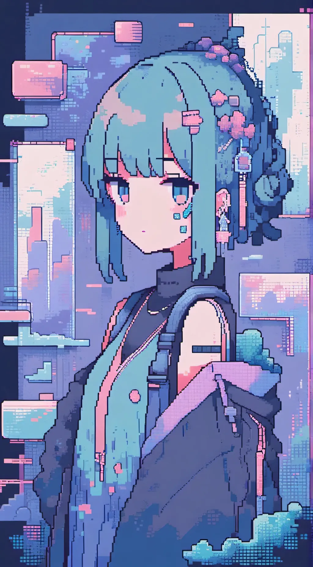 ai character: blue slime girl background