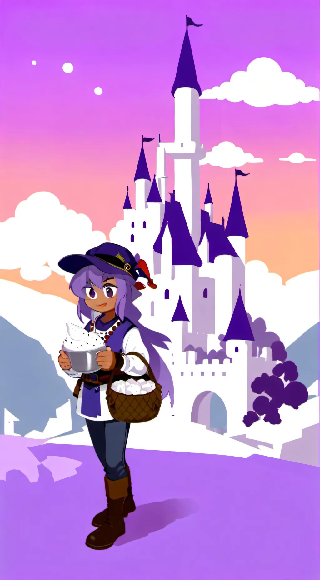 ai character: Blueberry Kingdom background