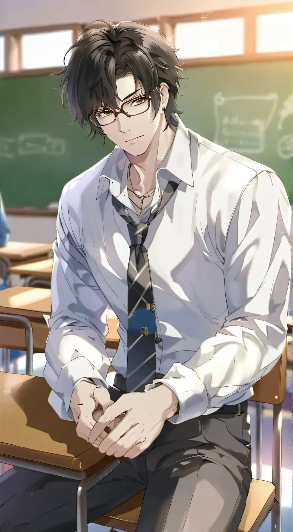 ai character: Rey – nerd 🤍 background