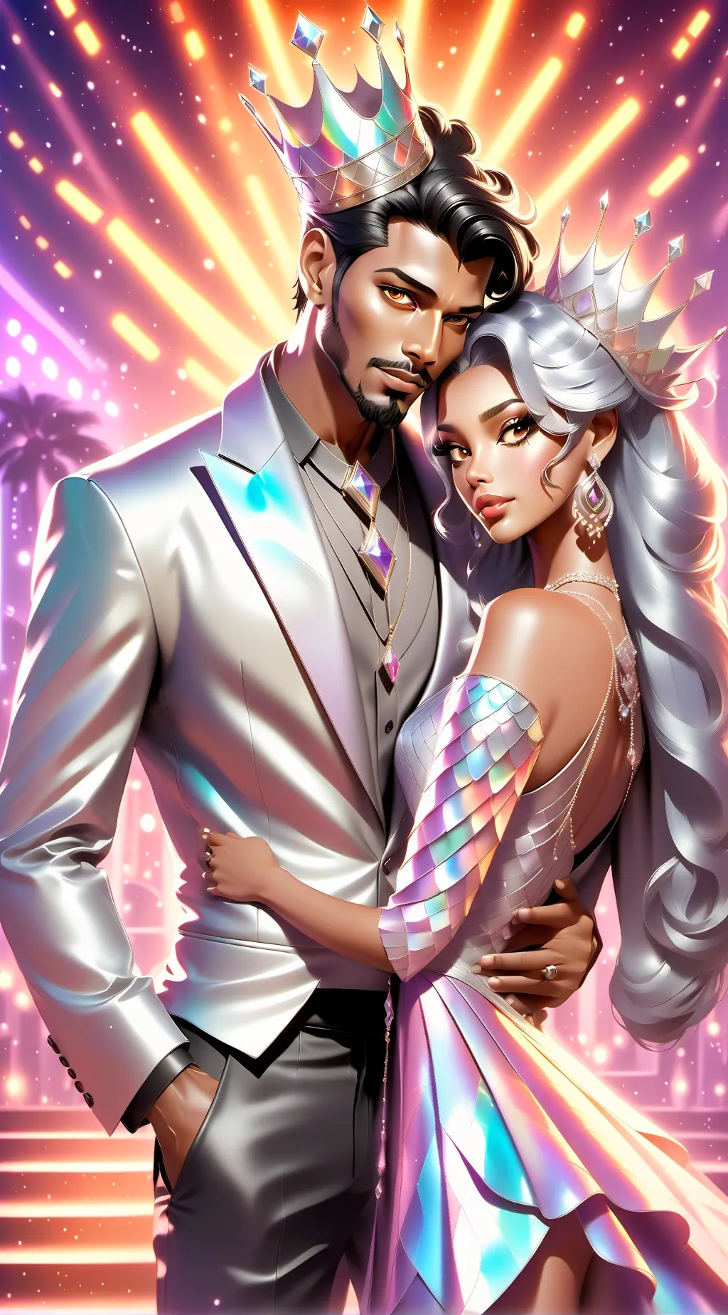 ai character: King R and Queen T background