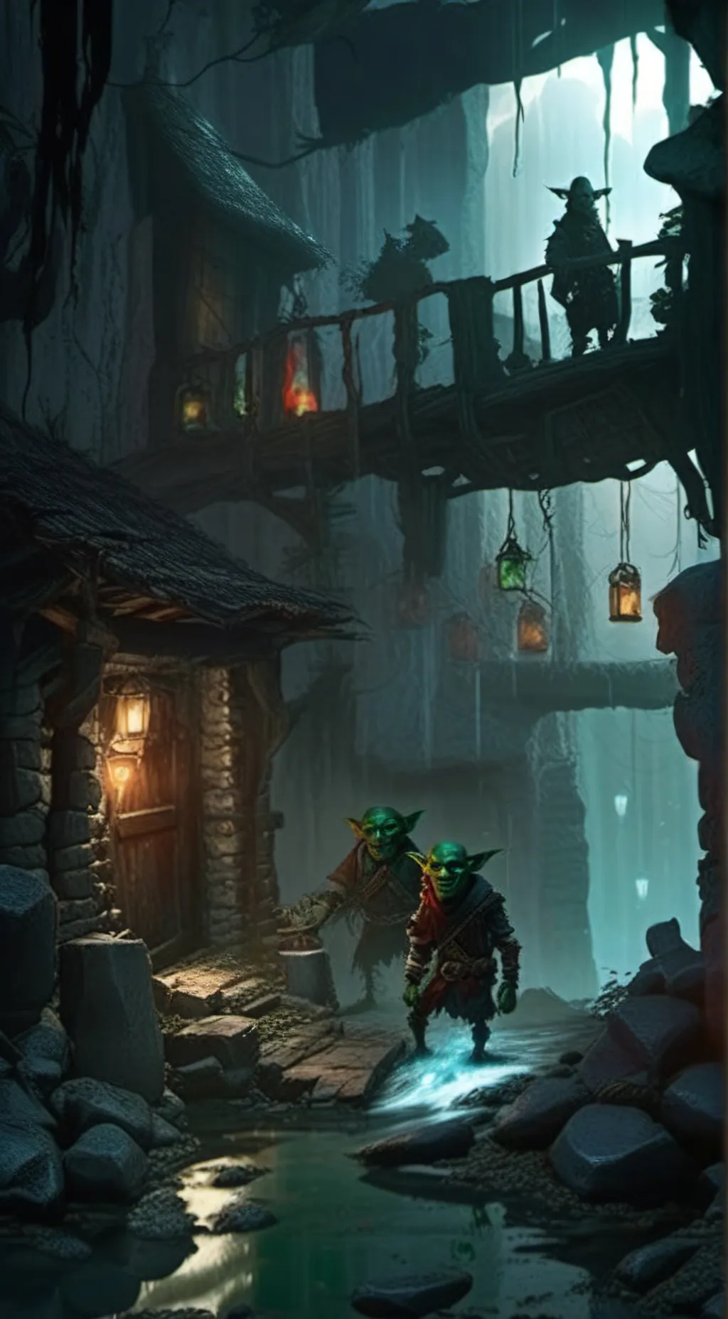 ai character: Goblin cave background