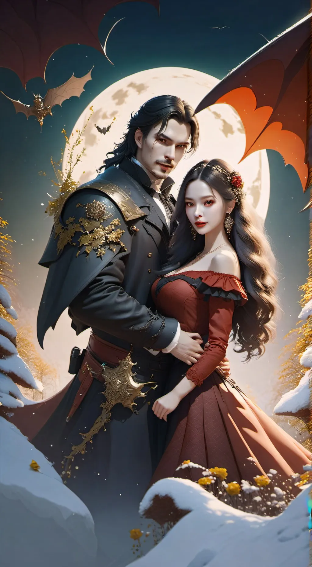 ai character: Luna and shadow  background