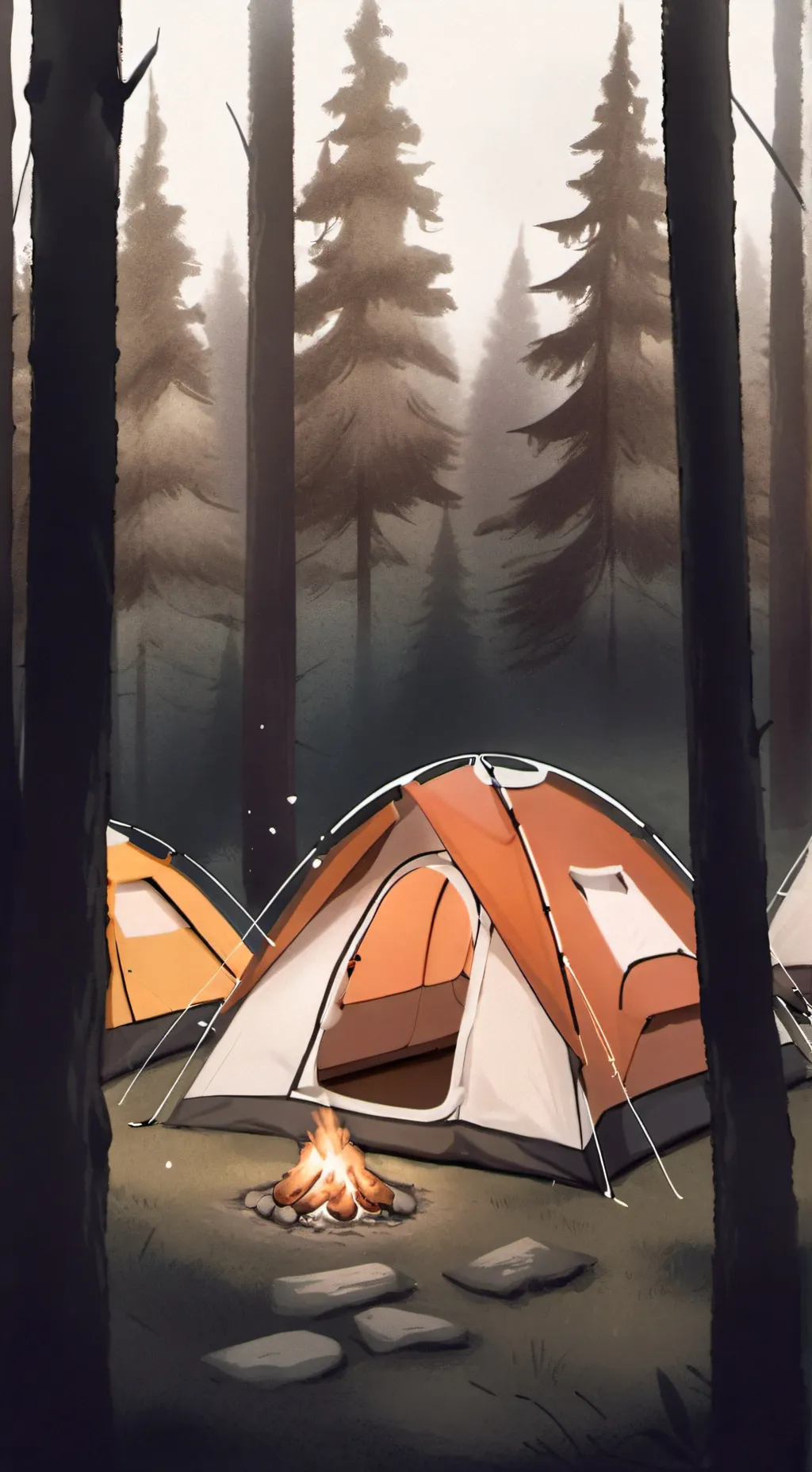 ai character: HH camping trip background