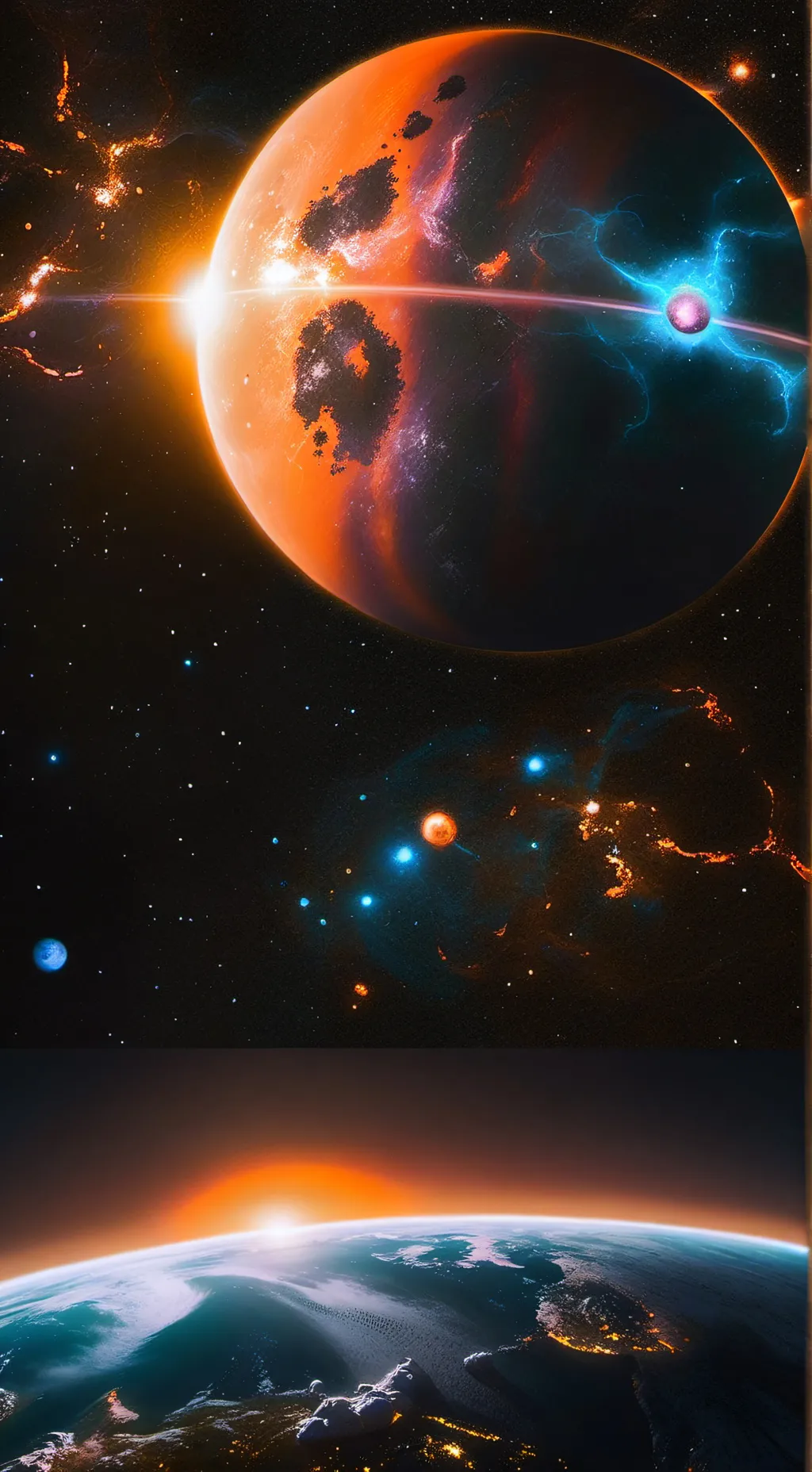 ai character: planeta  Kaiju background