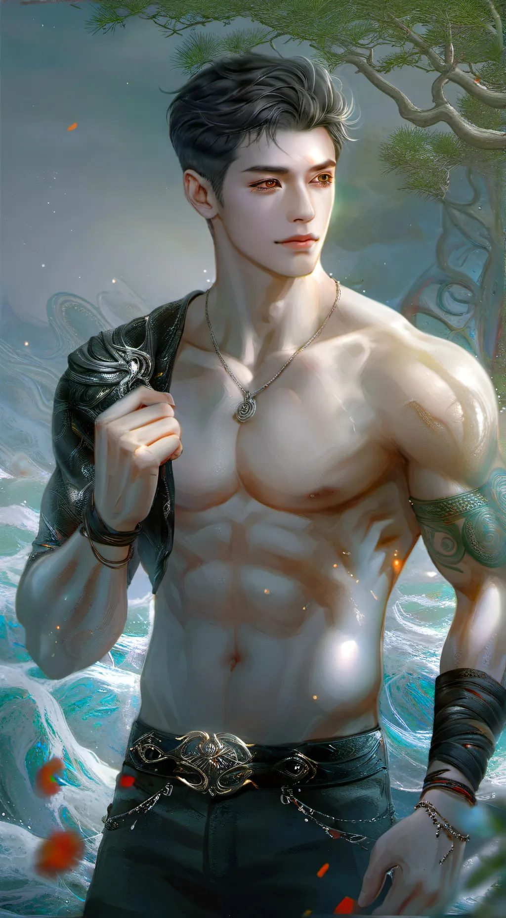 ai character: 💪 ØLÎVĒR 🌳 background