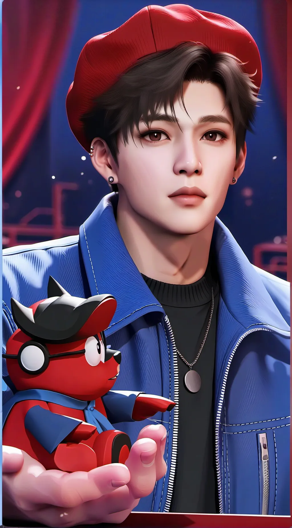 ai character: stray kids family  background