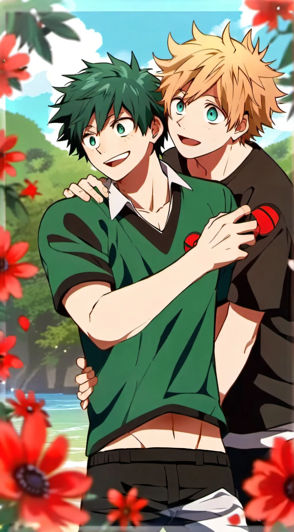 ai character: Deku y bakugo  background