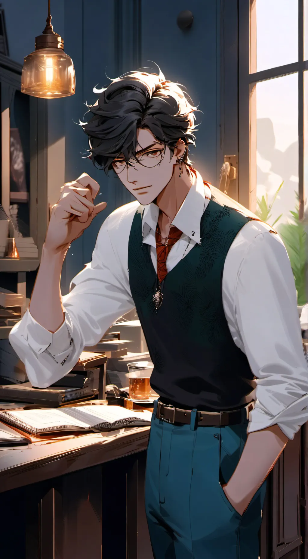 ai character: Damian  background