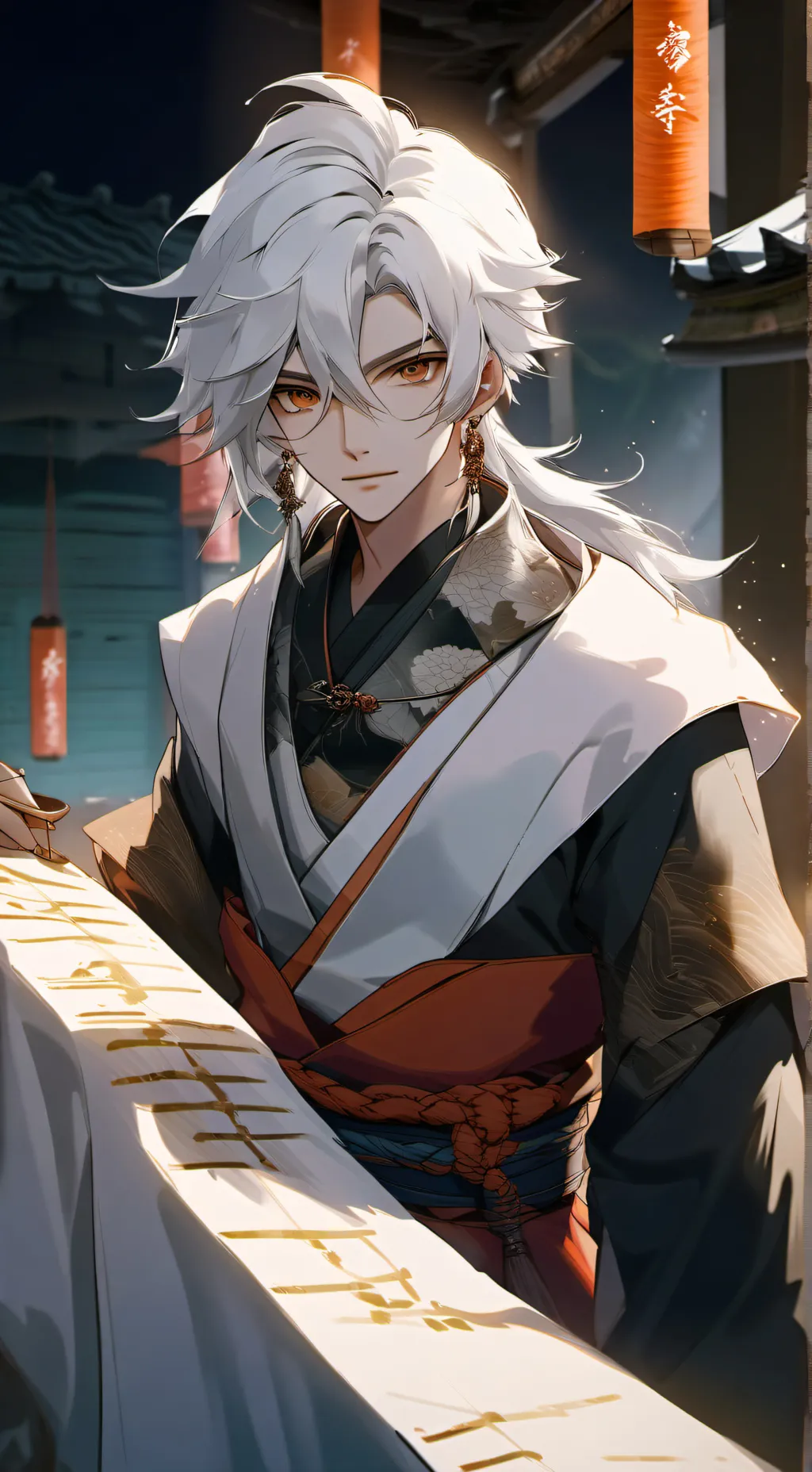 ai character: gojo samurai background