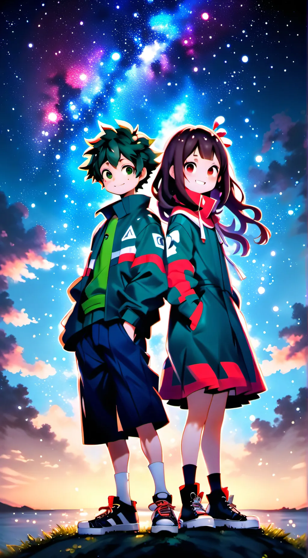 ai character: deku x ochaco MHA background