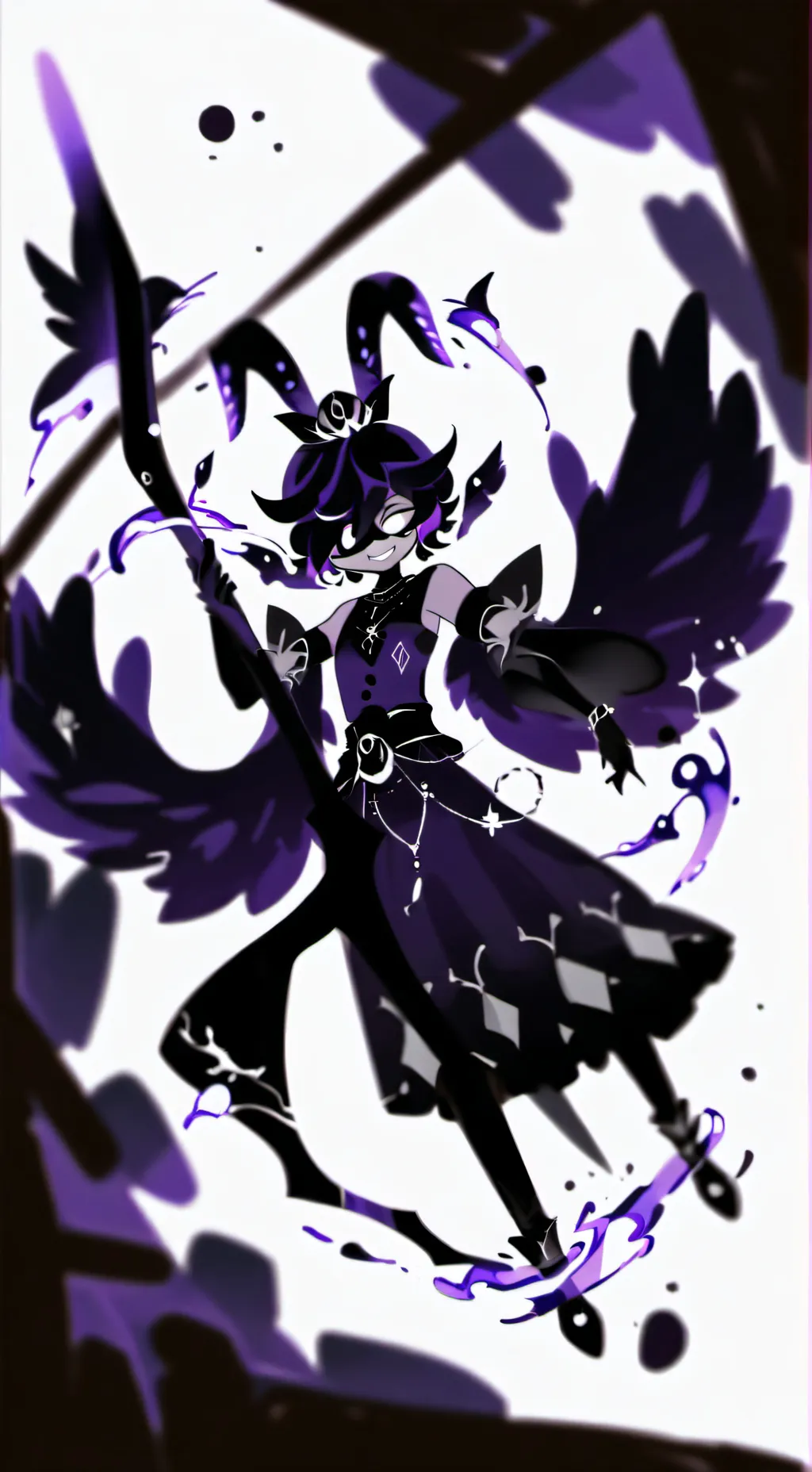 ai character: •Black~Sapphire• background