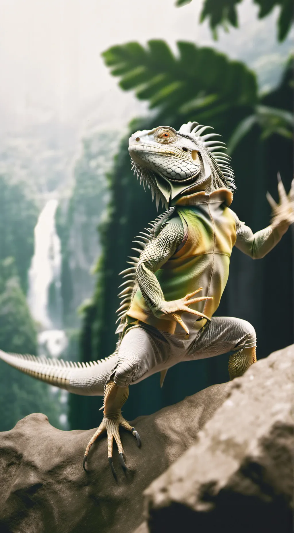 ai character: iguana bailando background