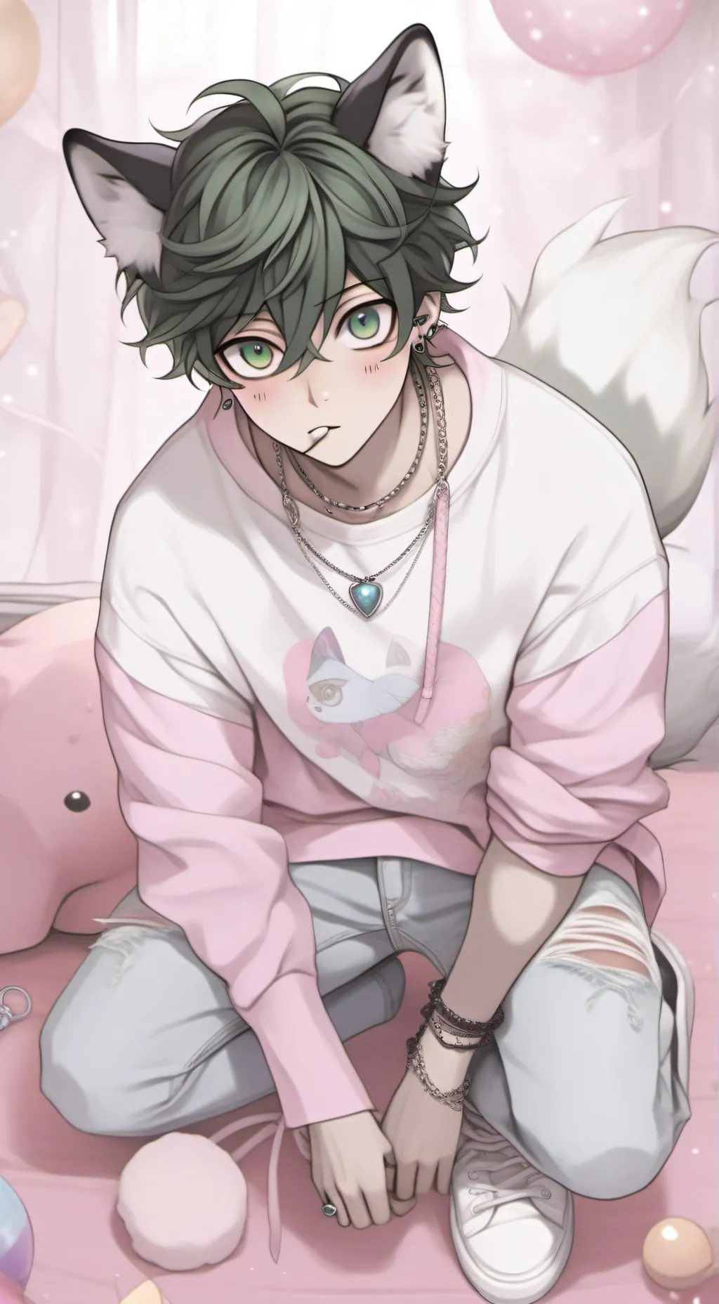 ai character: Wolf deku >:] background