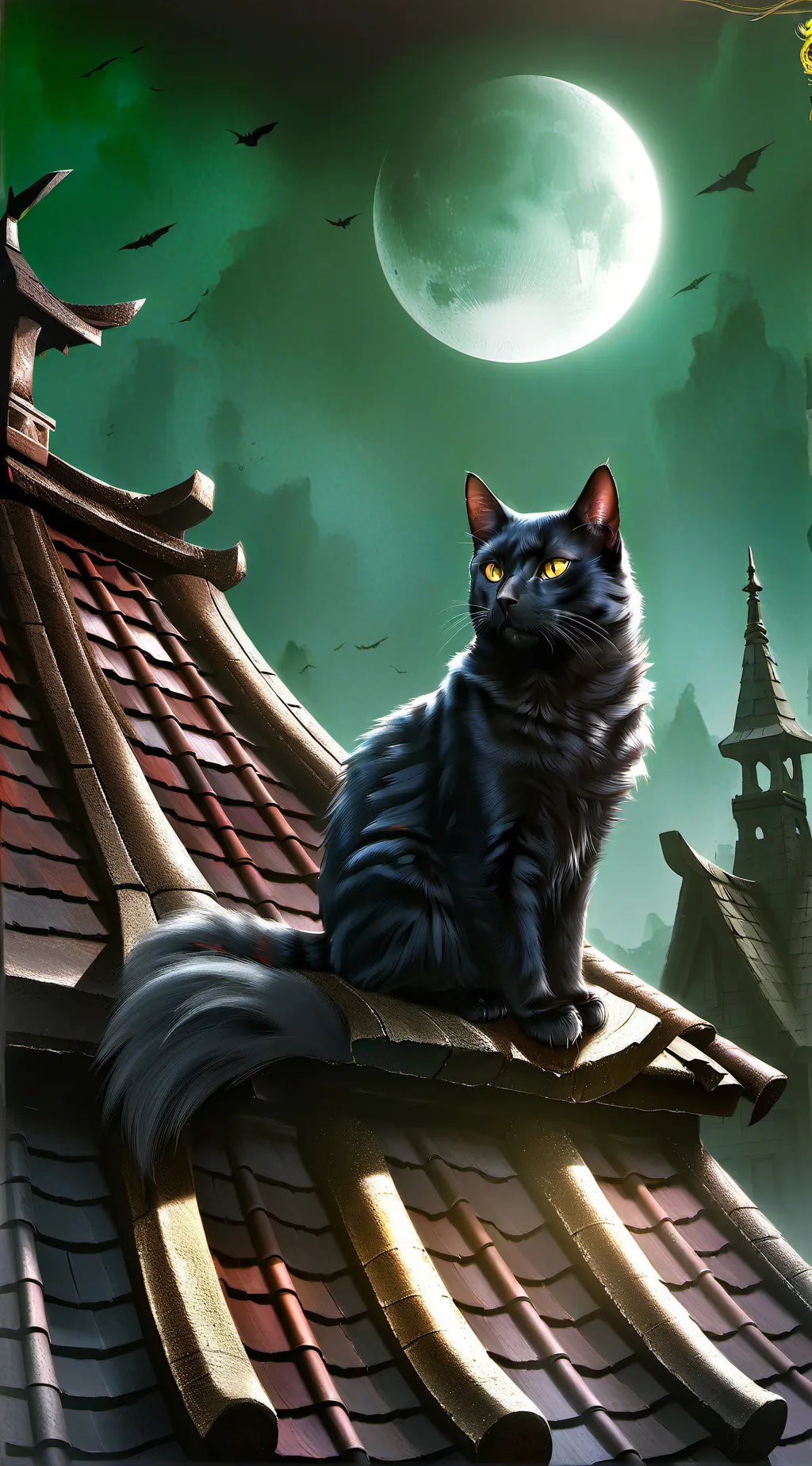 ai character: Black cat background