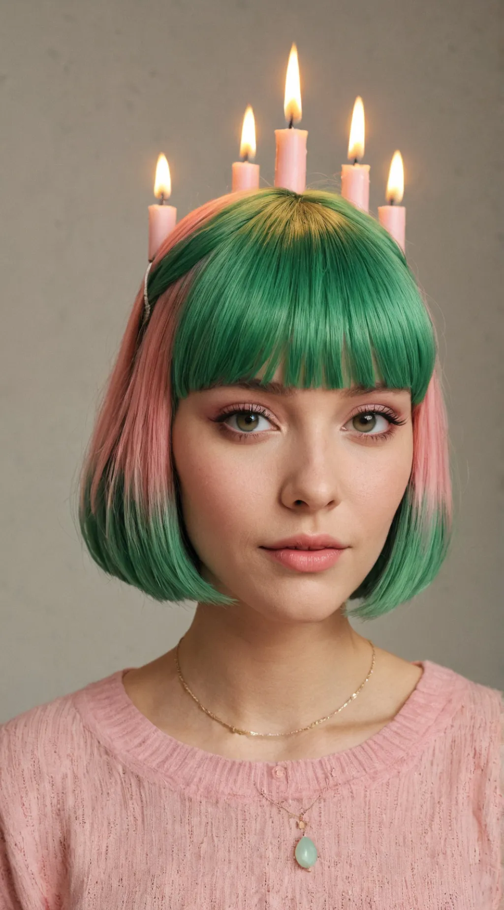 ai character: Candle head  background