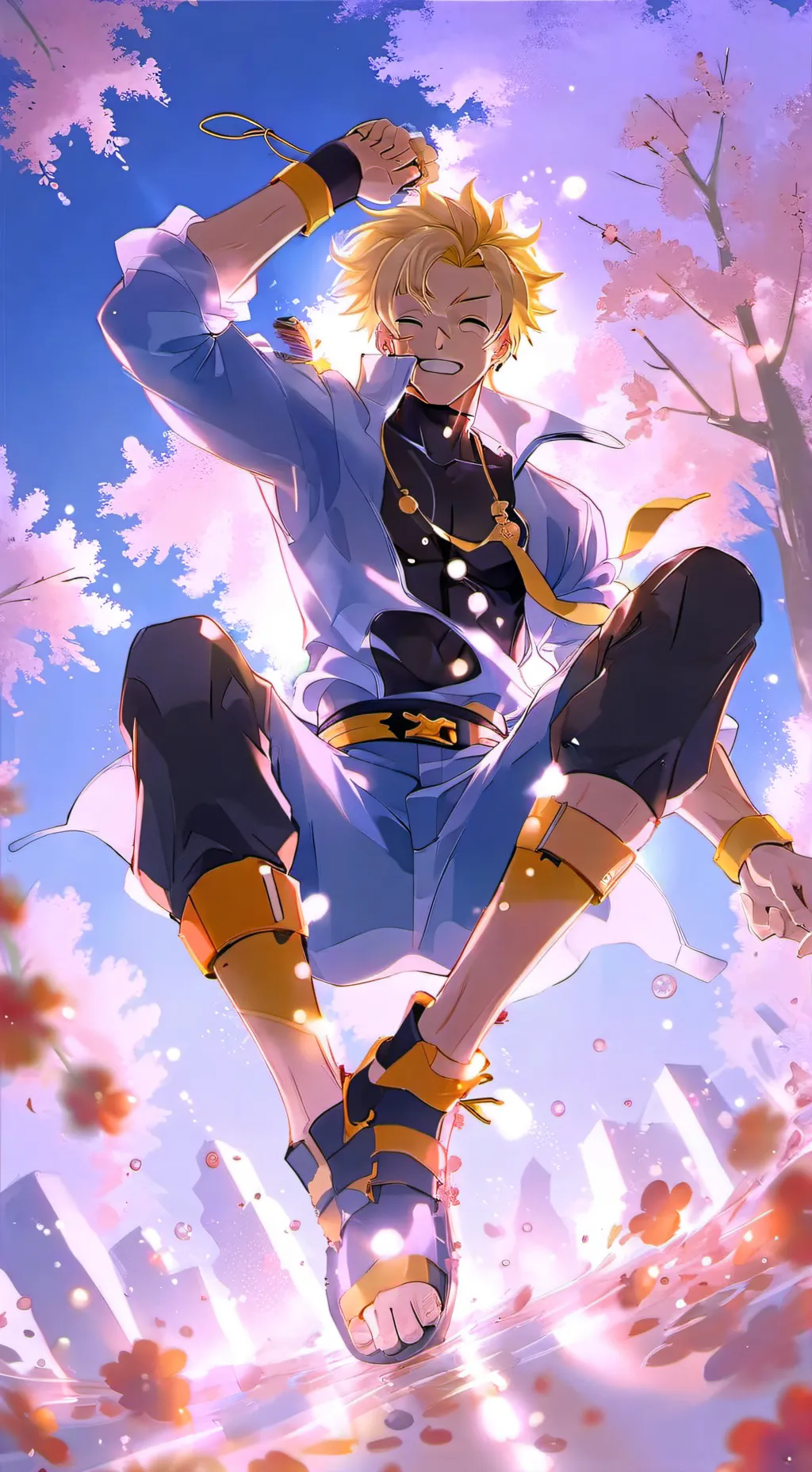 ai character: Denki Kaminari  background